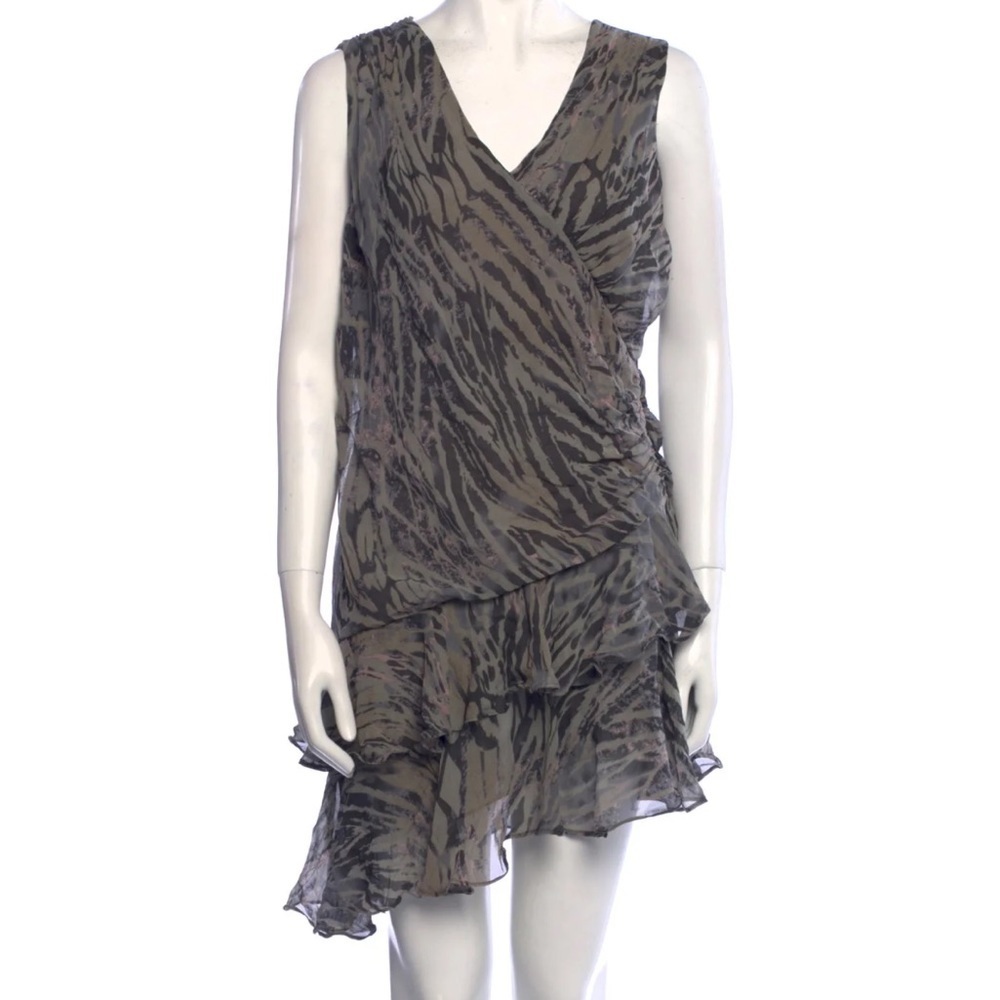 Nicholas K asymmetrical animal print mini dress